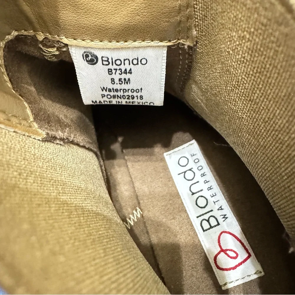Blondo Lima Tan Waterproof Suede Chelsea Ankle Boots‎ | Size 8.5 New Without Box